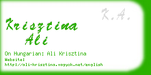 krisztina ali business card